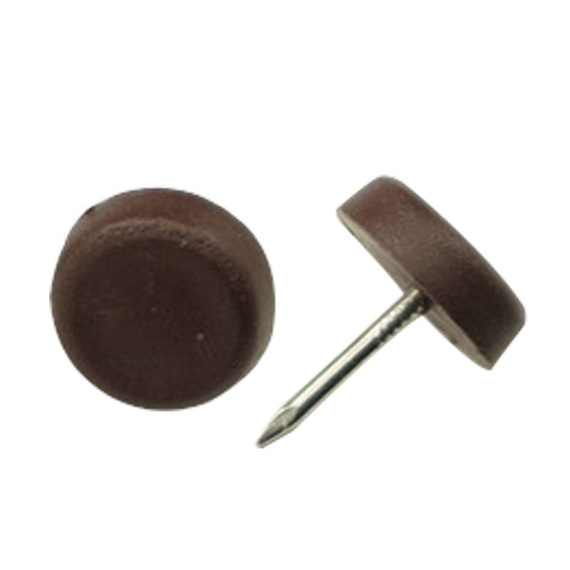 Zayi 18mm Dia Brown Nylon Slider Glides, Plastic Glide Nails Chair Table Leg Protector Pads for Wooden Leg Feet of Chair Table Sofa 50pcs(18mm, Brown) - Image 2